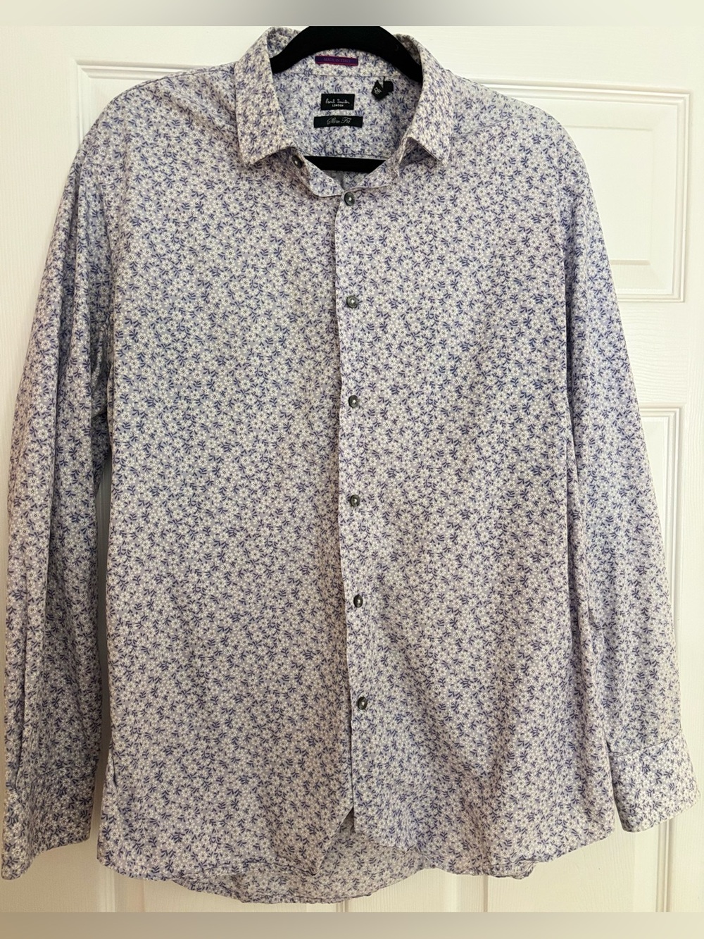 Paul Smith London Men’s Slim Fit Floral Button-Down Shirt | Size 16.5/42